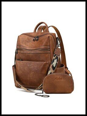 Faux Leather Backpack Purse Convertible Shoulder Bag Travel Work Handbag